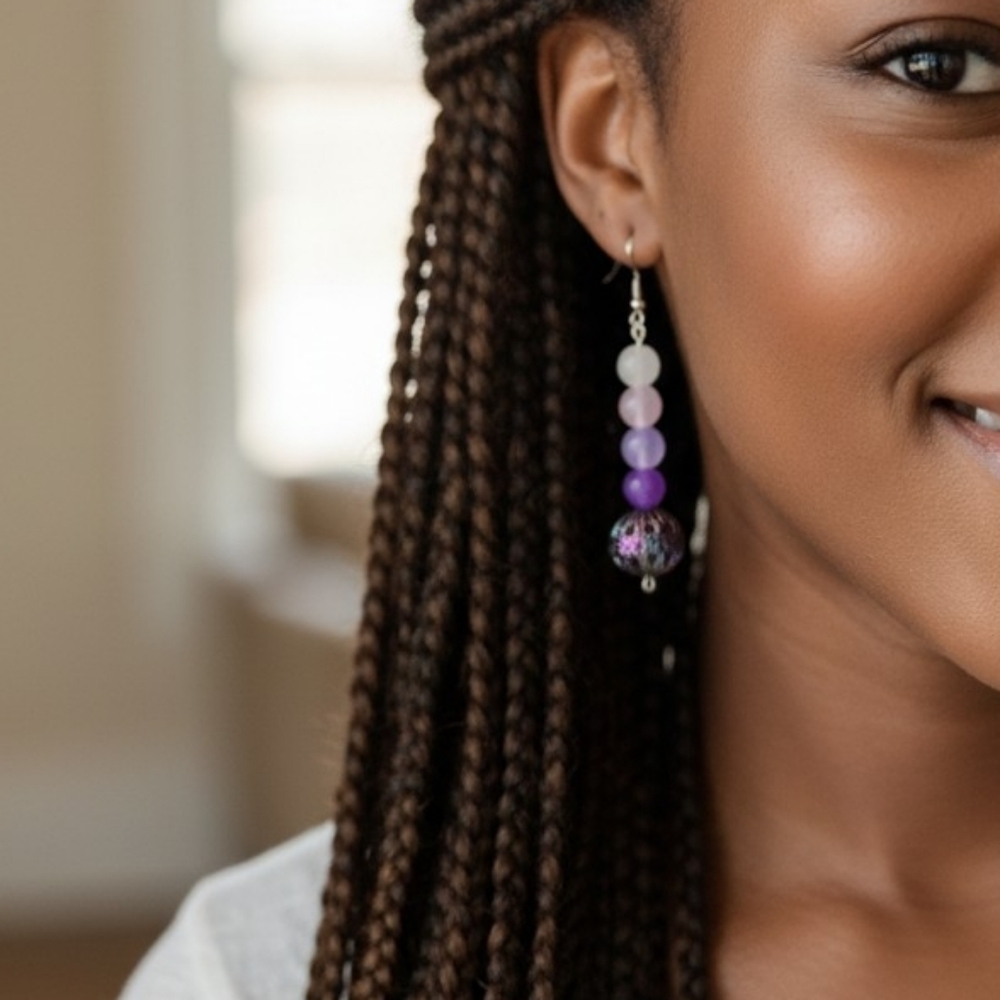 NWT Purple and Pink Acrylic Earrings